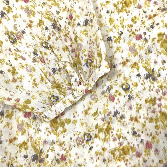 J. CREW Cotton-Voile Button-Front Top Women XL Soft Posies Cottage Fairy Preppy - Picture 7 of 14